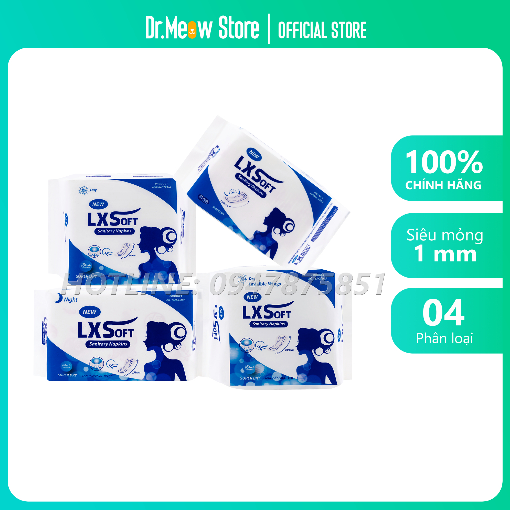 Băng vệ sinh LXSoft cao cấp ban ngày, ban đêm, hàng ngày Bông tự nhiên👸Siêu mỏng và siêu thấm👸Vải không dệt👸Không bạc hà
