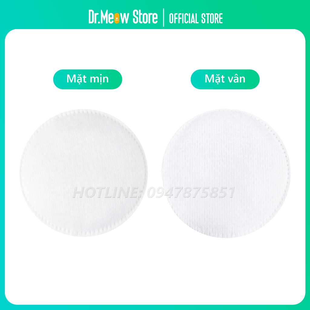 Bông tẩy trang LXSoft nhập khẩu Hàn Quốc  - 100% Cotton Mềm Mịn - Dập viền chắc chắn - Ko xơ bông
