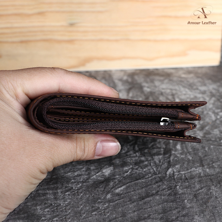 Ví Nam Da Siêu Mỏng Phong Cách Hàn Quốc, Bóp Gập Ngang Thiết Kế Lịch Lãm A3001