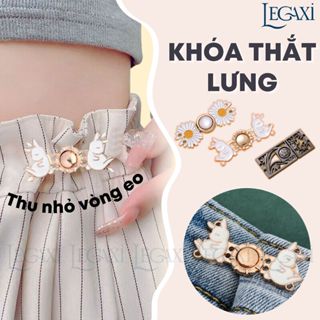 Khóa Cài Điều Chỉnh Lưng Quần, Nút Thu Nhỏ Thắt Lưng Ghim Eo Váy Quần Jeans Hình Hoa Cúc Thỏ Thời Trang Legaxi
