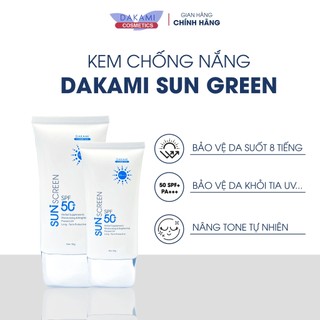 Kem chống nắng Dakami Sun Green SPF 50+ PA+++ hộp 50G