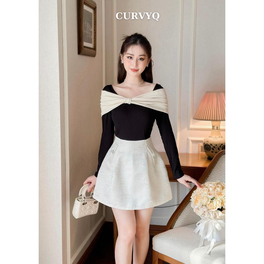 Chân Váy Tafta Túi Giả Dáng A Phồng Có Quần Thời Trang Thiết Kế Nữ CurvyQ