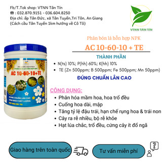 Phân bón siêu lân ac 10-60-10 kích tạo mầm hoa 1kg