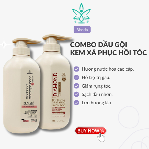 Combo Dầu gội 500G + Dầu xả 500G BIOASIA phục hồi hư tổn.
