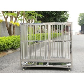  Chuồng inox cho chó - Lồng chó mèo inox có bánh xe di chuyển 