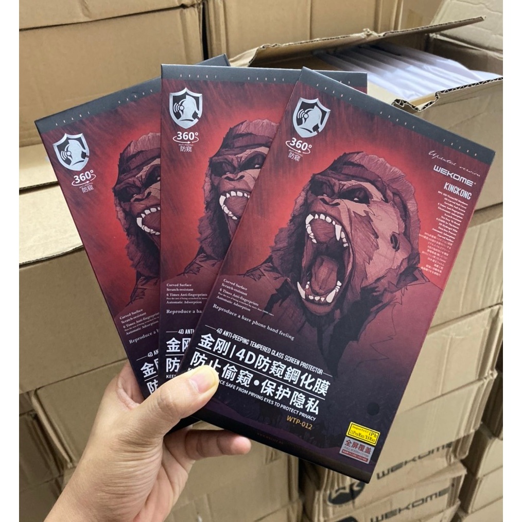 Kính cường lực iPhone chống nhìn trộm Kingkong Wekome dán màn hình cho iphone x 11 12 13 14 15 pro max