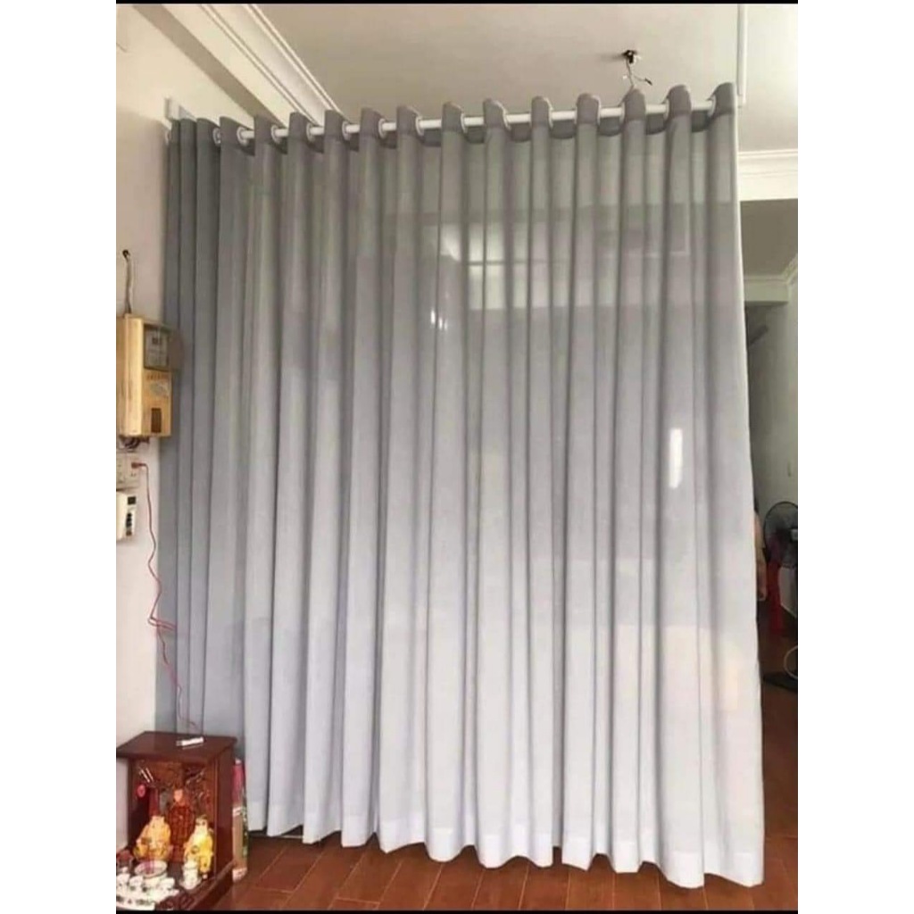 Rèm voan rèm von cho spa, đục lỗ tròn sẵn, may sẵn xinh lung linh