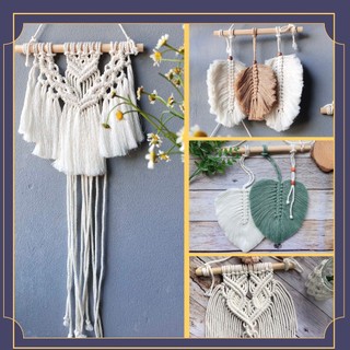 Mành treo tường tết macrame mini cỡ nhỏ xinh xắn lá tết macrame trang trí decor phòng