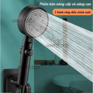 Vòi hoa sen tăng áp cao cấp , bát sen tắm cao cấp không gỉ 5 chế độ nước. Đủ màu đen, trắng, mạ
