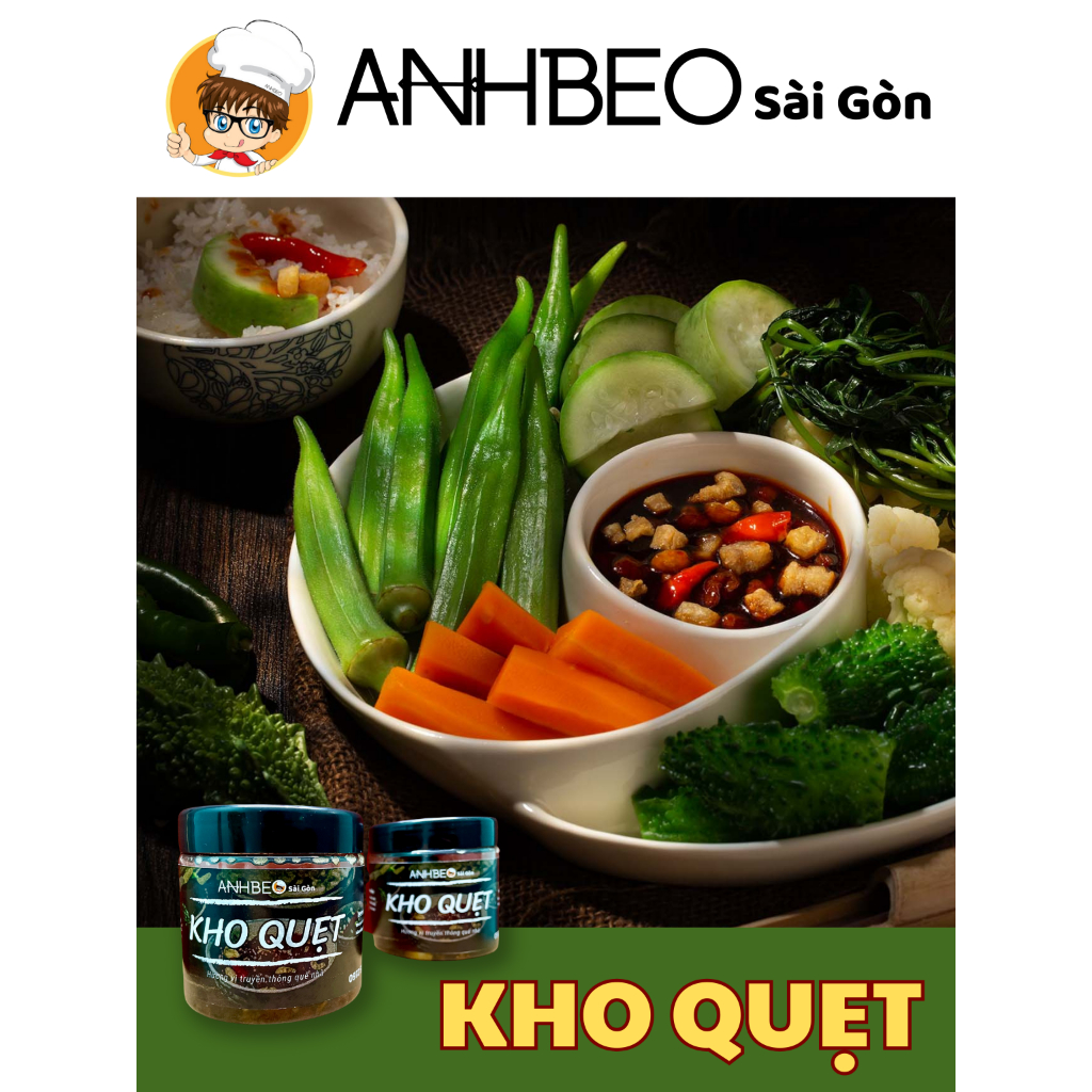 Kho Quẹt tóp mỡ, tôm thịt. Hủ 200g dùng với cơm, rau củ, cơm cháy chà bông, trái cây