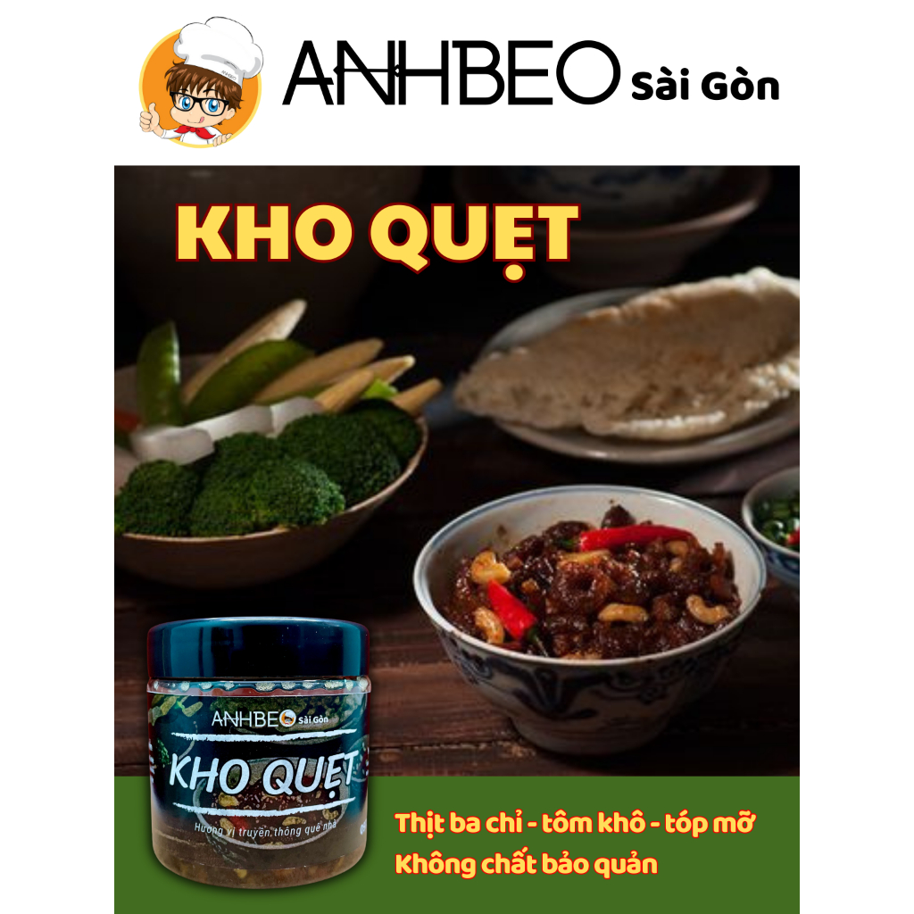 Kho Quẹt tóp mỡ, tôm thịt. Hủ 200g dùng với cơm, rau củ, cơm cháy chà bông, trái cây