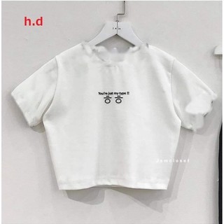 Áo croptop bozip cộc tay họa tiết chữ hàn - Thun nữ trơn suông dáng ngắn thiết kế basic phong cách trẻ trung năng động