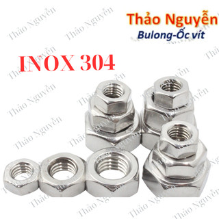 Tán dẹp ecu inox 304 cho ốc m3, m4, m5, m6, m8 set 10 con đai ốc inox loại tốt