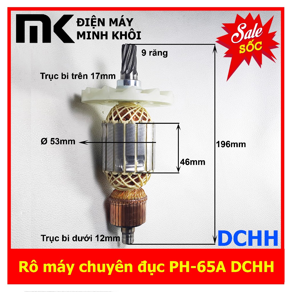Rô máy chuyên đục bê tông PH65A 9 răng (DCHH)
