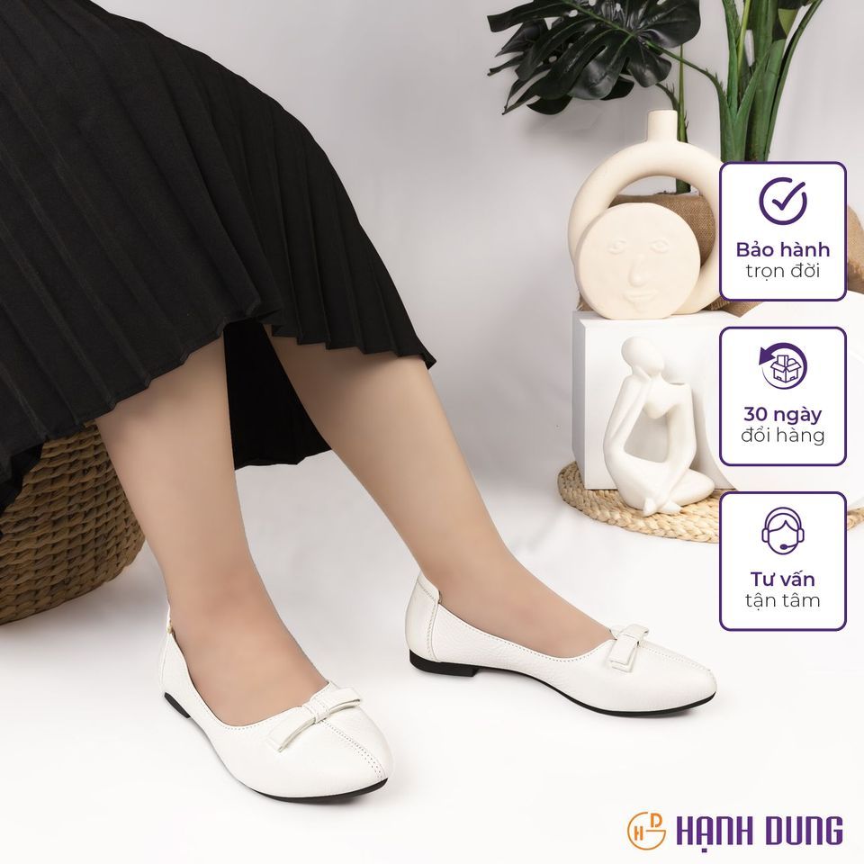 Giày Búp Bê Hạnh Dung HD0803AP ( Màu Bò - Đen - Kem - Trắng - Xám )
