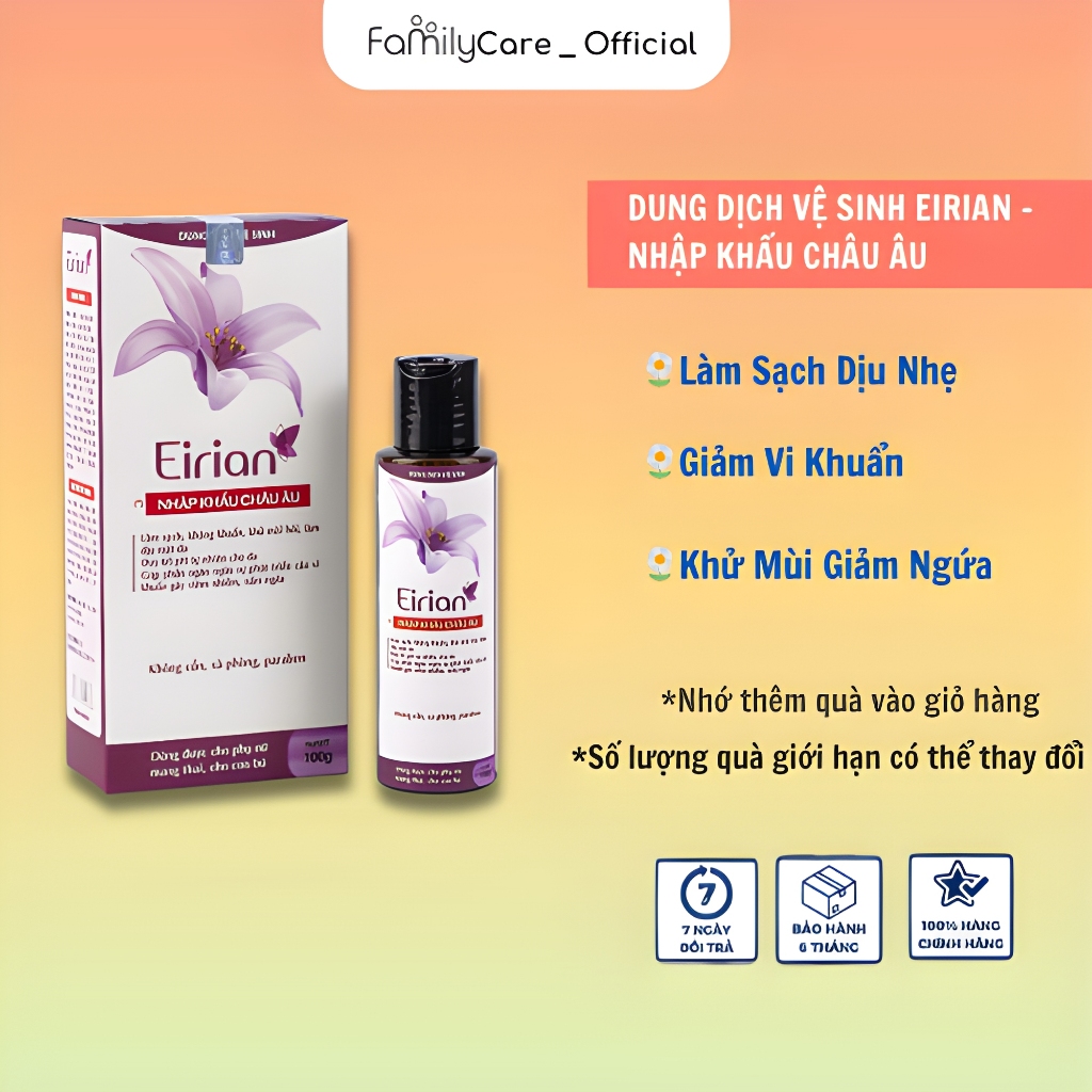 Eirian Dung Dịch Vệ Sinh Dạng Gel Dịu Nhẹ , Cân Bằng PH Cho Vùng Kín