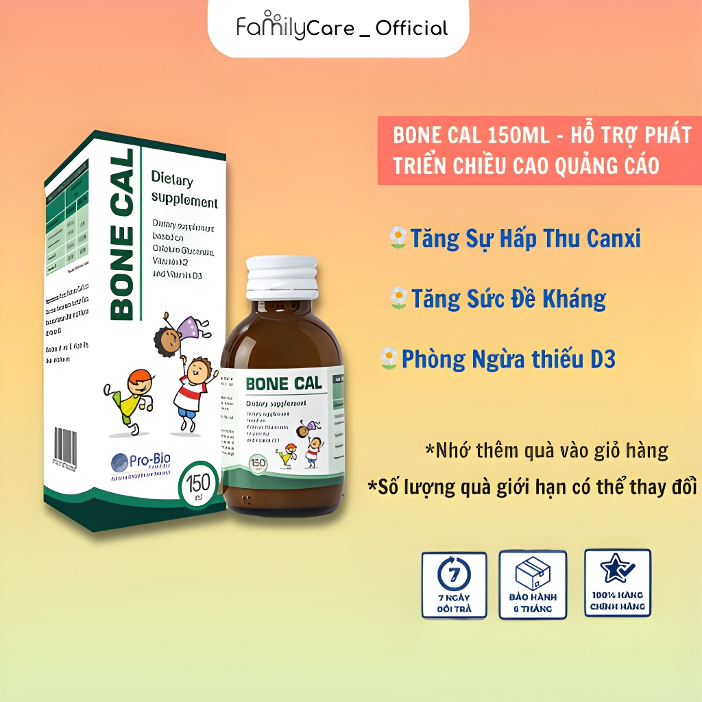 Siro Bone Cal Bổ Sung Canxi Phát Triển Chiều Cao Cho Bé