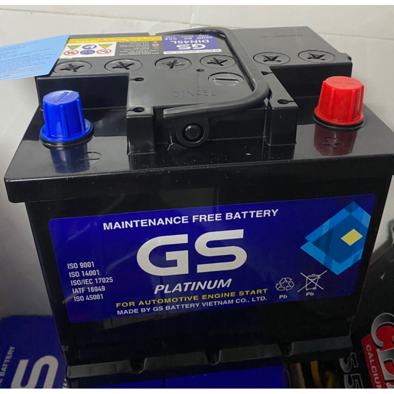 Bình Ắc Quy 12V-45Ah, Ắc Quy Ô Tô GS MF DIN45L-LBN xe innova 2017, croos,hunhdai accent.vinfat fadil