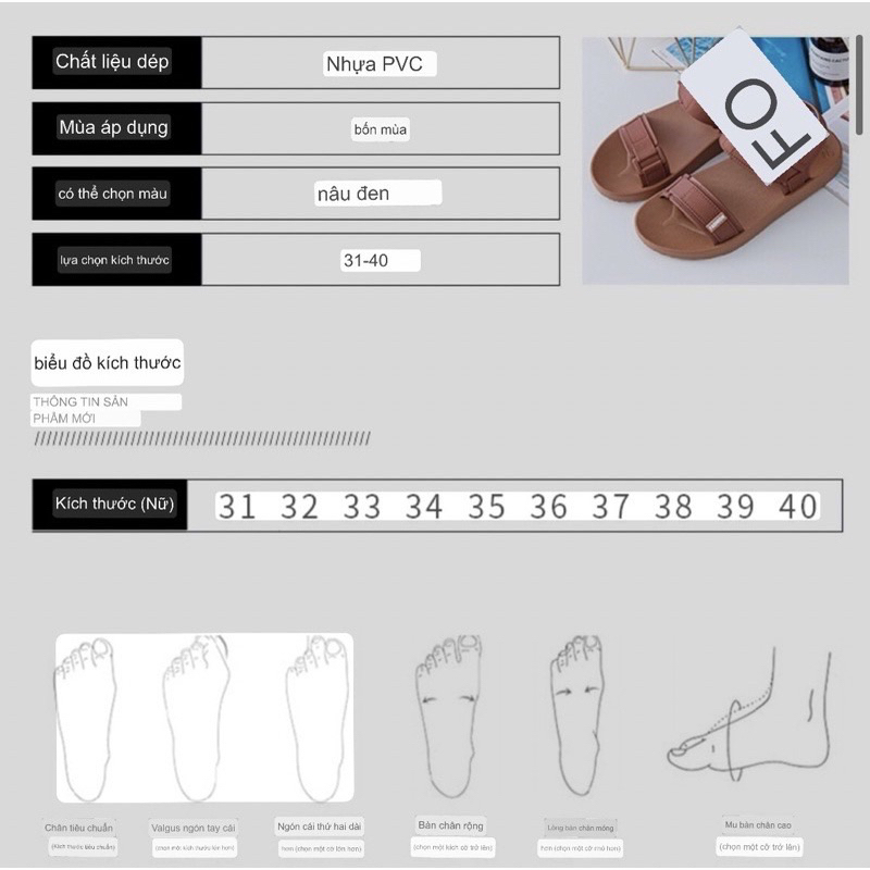 Giày sandal nhựa đi mưa cao su non chống trơn trợt 2 quai fashion