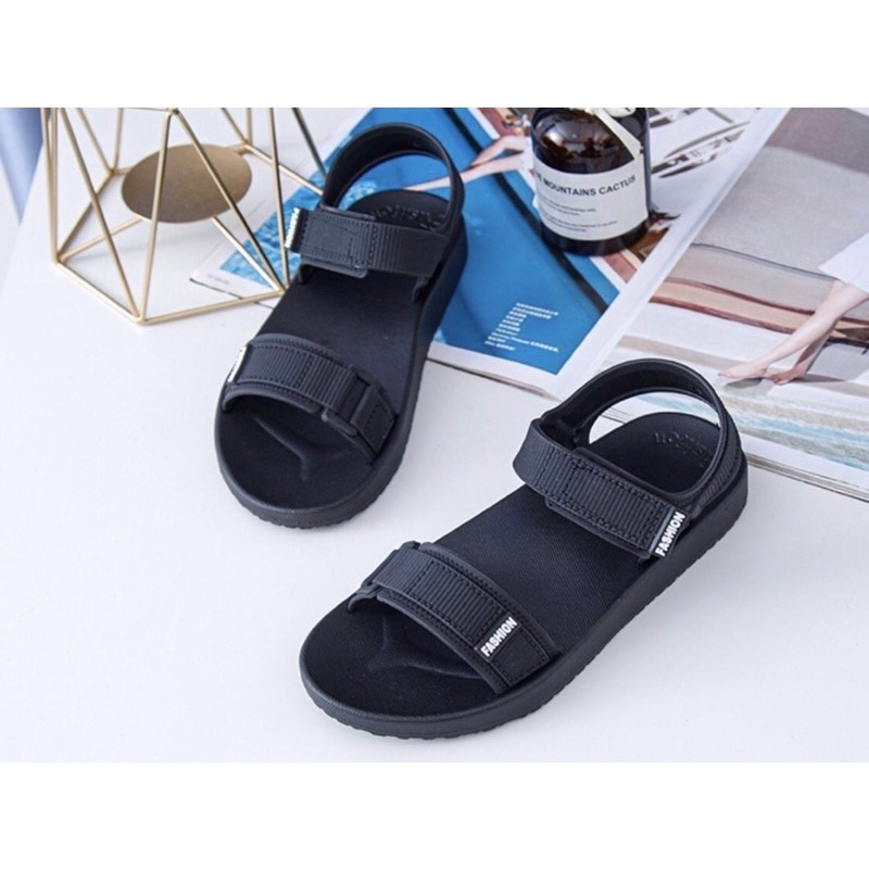 Giày sandal nhựa đi mưa cao su non chống trơn trợt 2 quai fashion