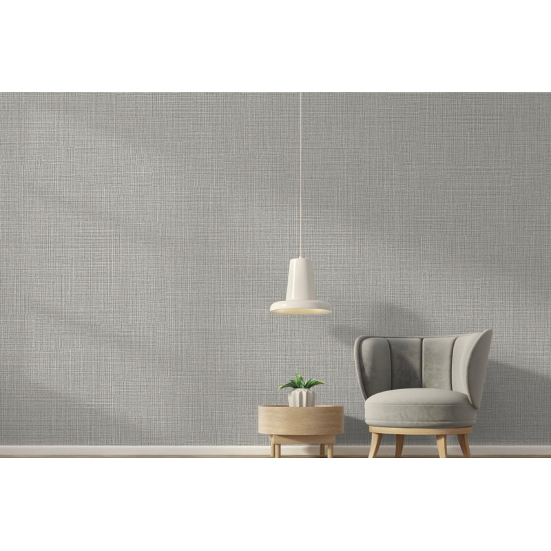 15m2 Giấy dán tường giả vải linen tông màu beige sang trọng cho phong khách