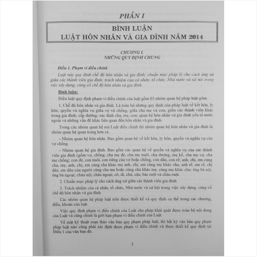 Sách Bình Luận Luật Hôn Nhân và Gia Đình do luật sư Nguyễn Thị Chi biên soạn - V1555D