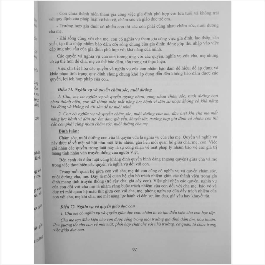 Sách Bình Luận Luật Hôn Nhân và Gia Đình do luật sư Nguyễn Thị Chi biên soạn - V1555D