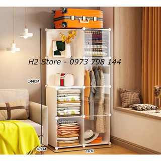 [SIÊU HOT] TỦ NHỰA LẮP GHÉP 8 Ô (GỒM 2 KỆ) ĐỂ ĐỒ CHO BÉ ĐA NĂNG THÔNG MINH