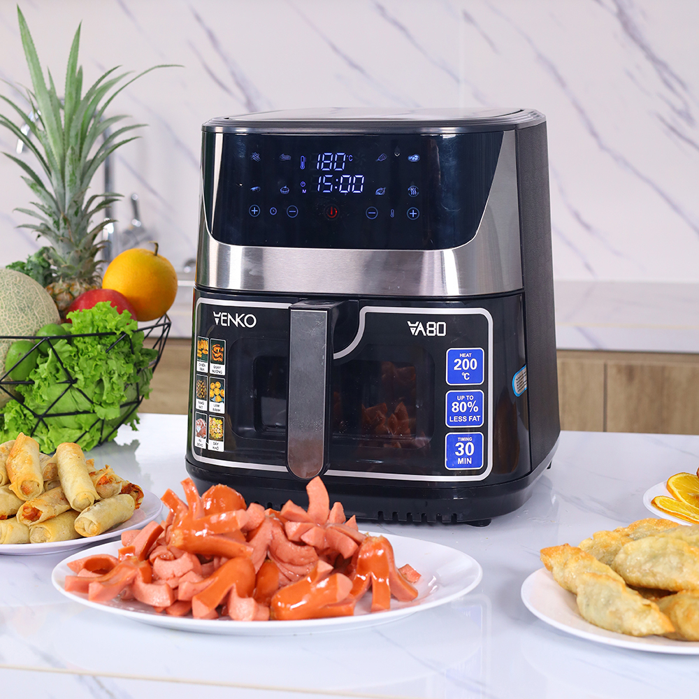 Nồi Chiên Không Dầu Venko – 10.5L Bản Điều Khiển Cơ - Đa Dạng Món Ăn, Chiên Gà Nguyên Con, Bảo Hành 24 Tháng