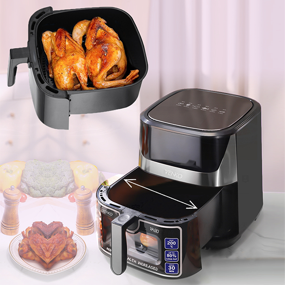 Nồi Chiên Không Dầu Venko – 10.5L Bản Điều Khiển Cơ - Đa Dạng Món Ăn, Chiên Gà Nguyên Con, Bảo Hành 24 Tháng