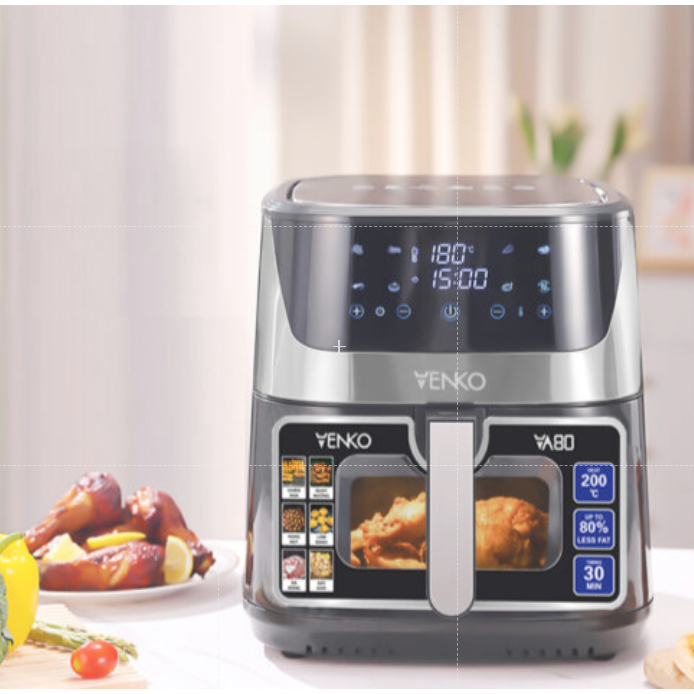 Nồi Chiên Không Dầu Venko – 10.5L Bản Điều Khiển Cơ - Đa Dạng Món Ăn, Chiên Gà Nguyên Con, Bảo Hành 24 Tháng