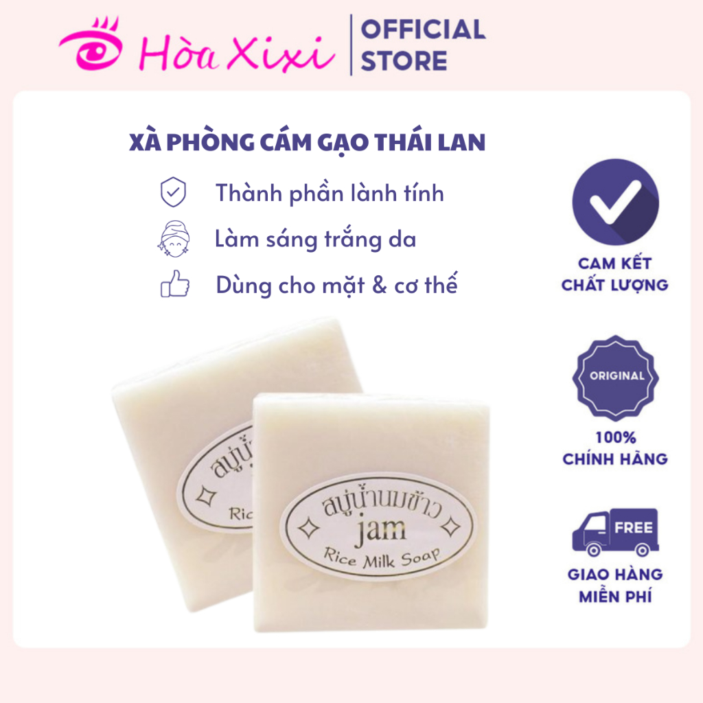 Xà phòng tắm Sữa Cám Gạo Thái Lan JAM RICE MILK SOAP 50g