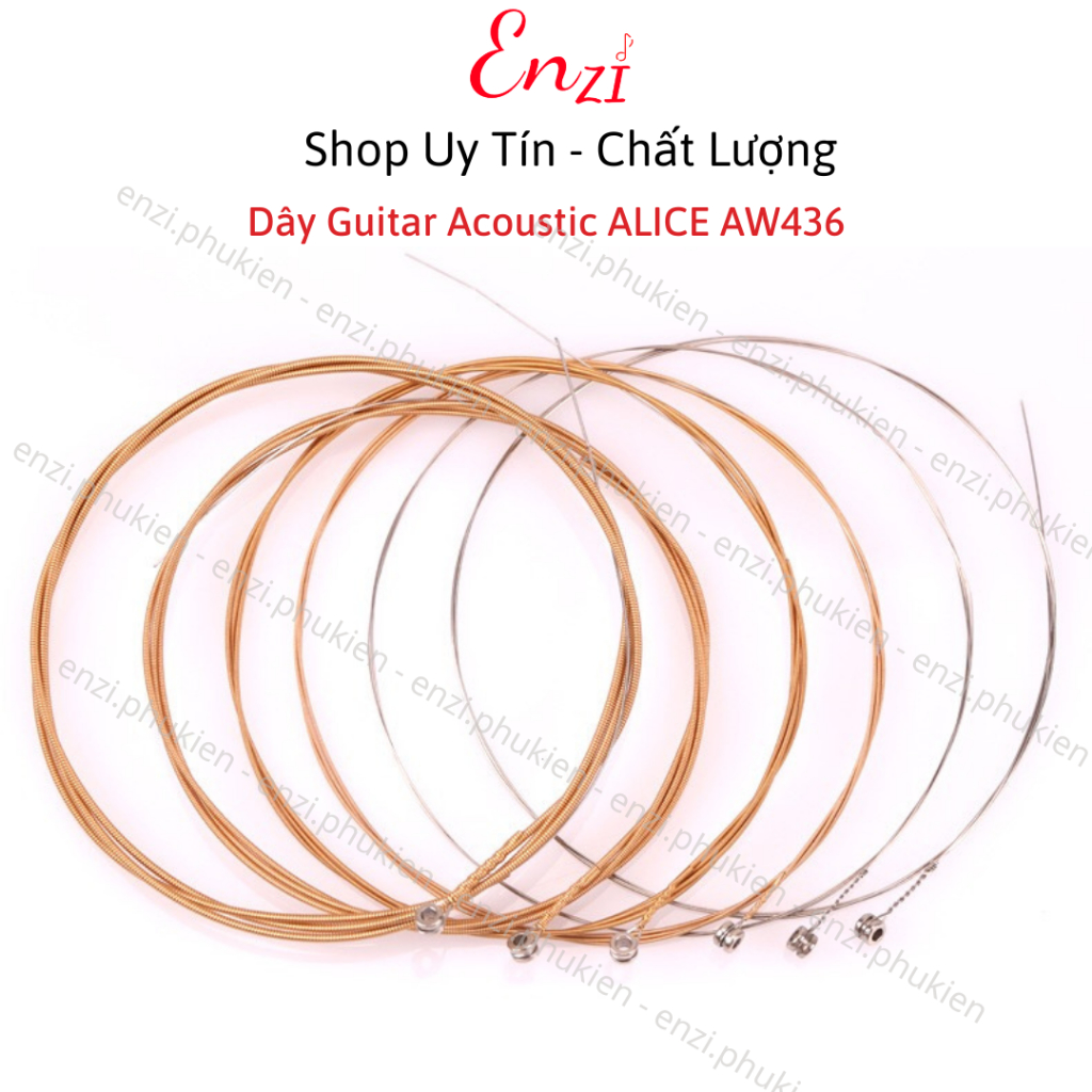 Dây đàn guitar acoustic Alice AW436 AW432 A206 A406 cỡ 11 chính hãng dây sắt cho đàn ghi ta ENzi