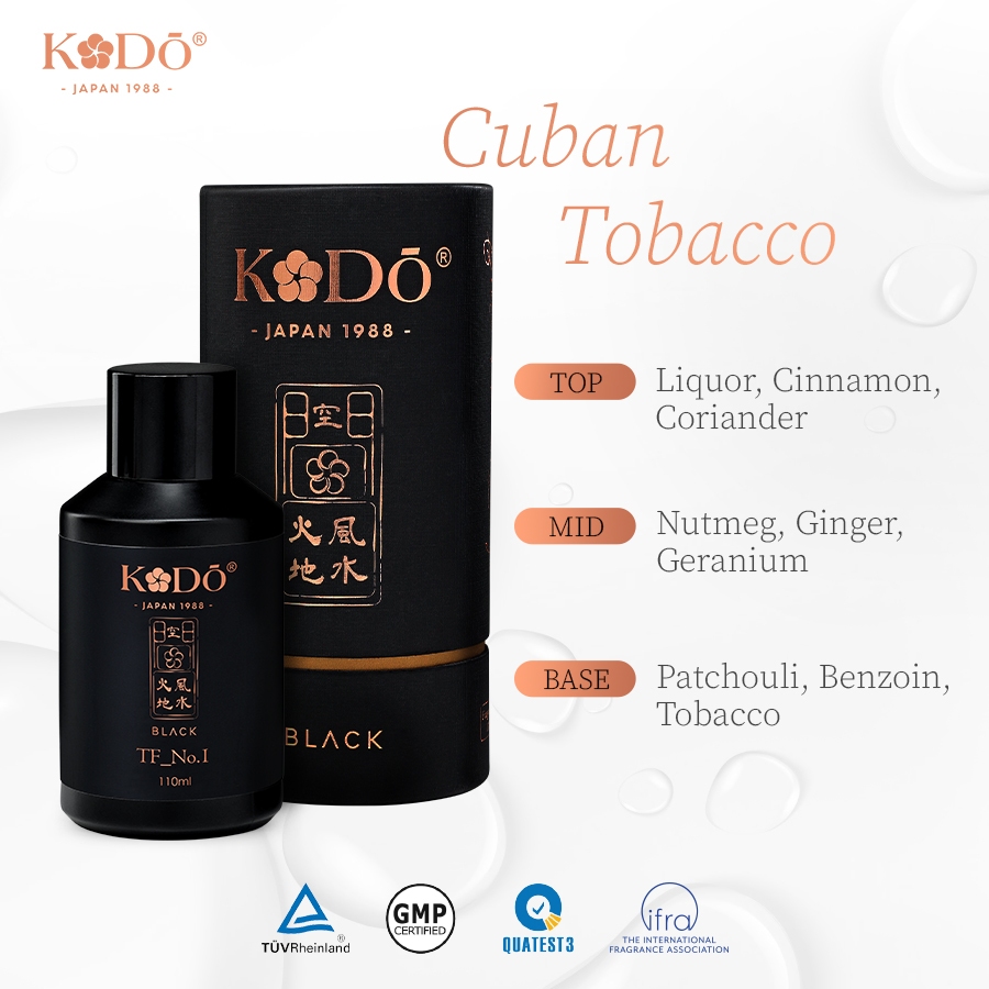 KODO - Cuban Tobacco - Tinh Dầu Nước Hoa Nguyên Chất - BLACK - 15ml/110ml+ QUATEST3 tested
