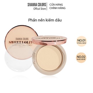Phấn phủ dạng nén kiềm dầu Sivanna Colors Sweet Lolita All About Matt Compact Powder chống nắng SPF30+++ HF190 mịn lì