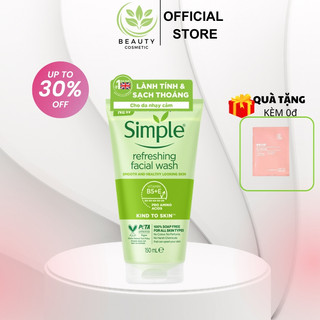 Sữa Rửa Mặt Dạng Gel Simple, Kind To Skin Refreshing Facial Wash 150ml