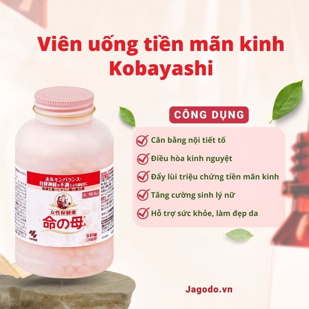 Viên Uống Tiền Mãn Kinh KoBayashi Nhật Bản Hộp 840 Viên