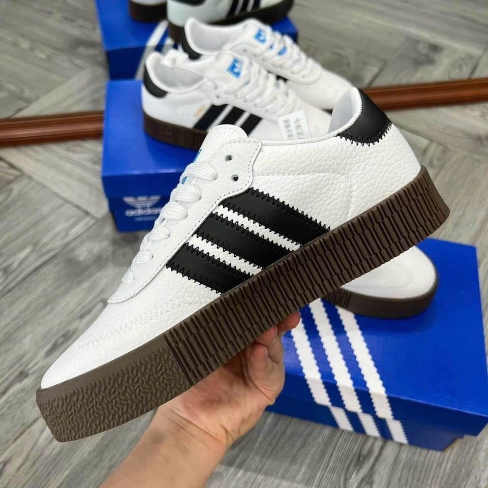 Giày Adidas Samba Trắng Đế Cao, Giày Sneakers Samba Đế Cao Full Box Bill