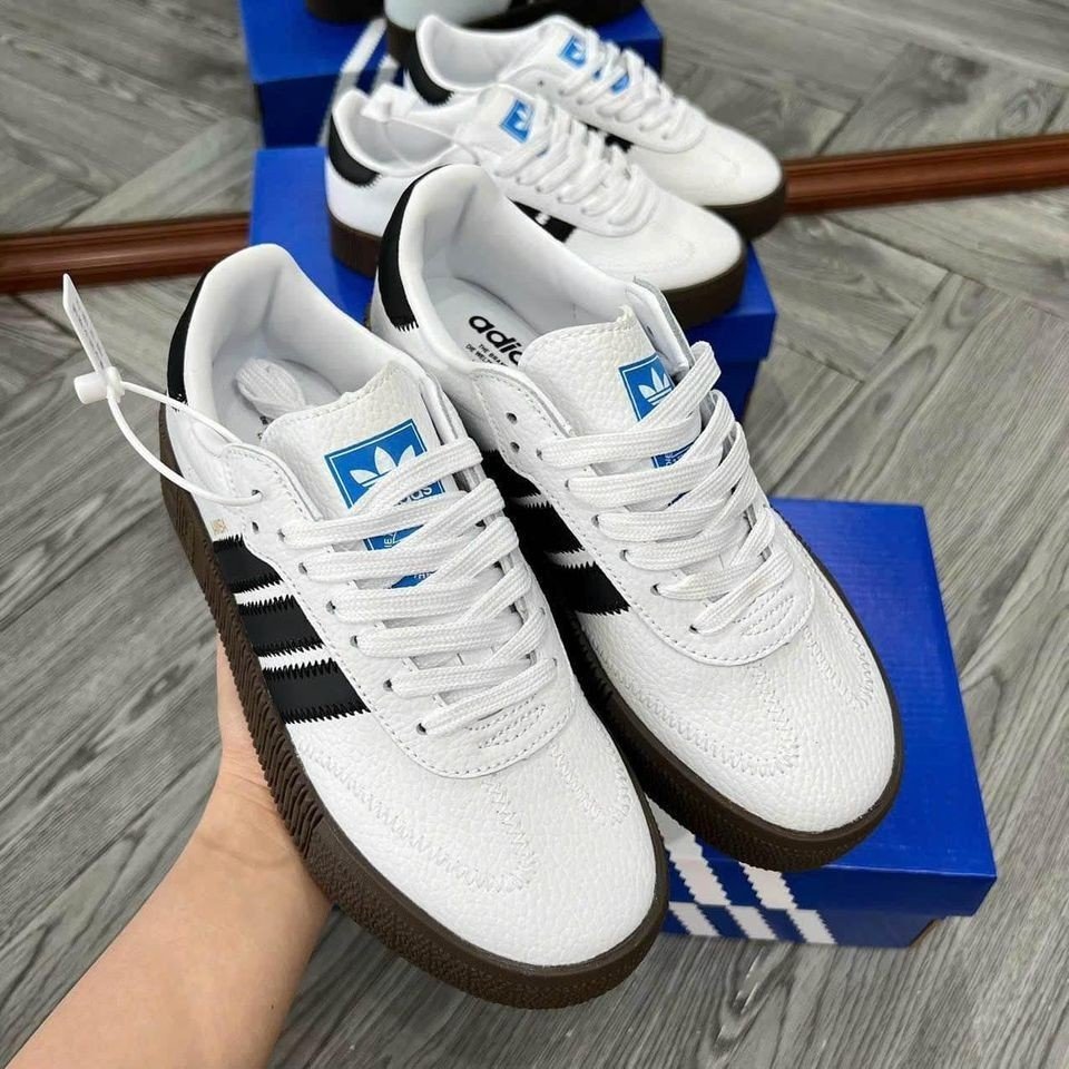 Giày Adidas Samba Trắng Đế Cao, Giày Sneakers Samba Đế Cao Full Box Bill