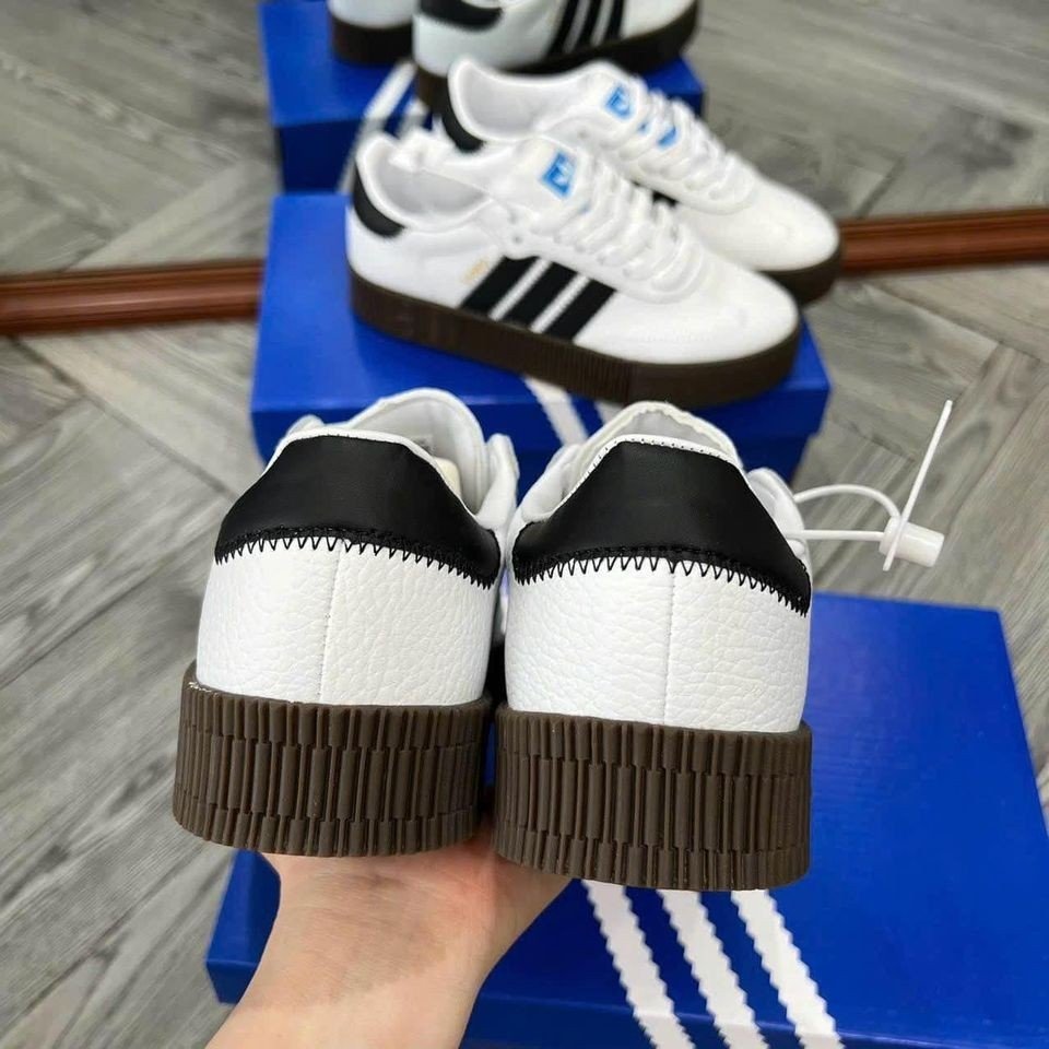Giày Adidas Samba Trắng Đế Cao, Giày Sneakers Samba Đế Cao Full Box Bill