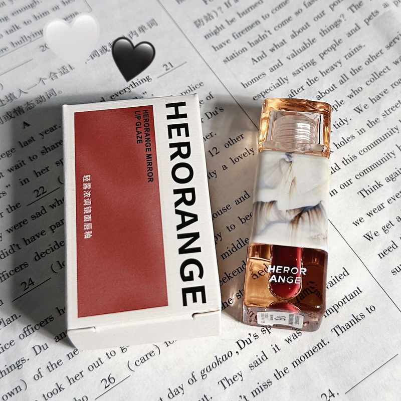 Son Bóng Herorange Vỏ Đá Trắng Trang Điểm Môi Căng Mọng Bền Màu