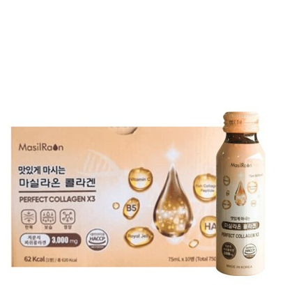 Nước Uống Perfect The Collagen x3 Masilraon Hàn Quốc Hỗ Trợ Làm Đẹp Da, Ngăn Ngừa Lão Hóa - Hộp 10 Chai