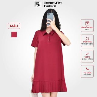 Đầm polo dáng suông có 3 cúc, đuôi váy xếp ly Twenty.Five -  SD133