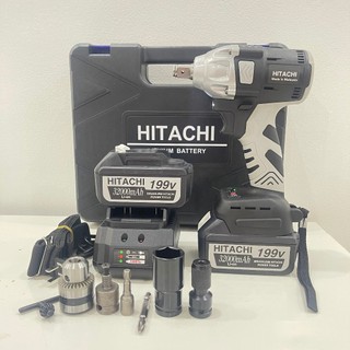 Máy siết bulong pin hitachi 199v - máy bắn mở bulong cầm tay, bắn vít, xiết ốc,khoan tường