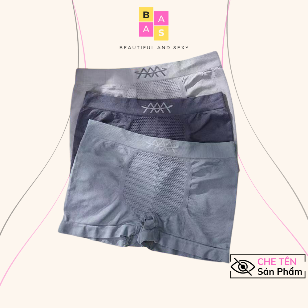 Hộp 3 Quần Sịp Đùi Nam AAA Cao cấp Boxer Thông Hơi Co Giãn 4 Chiều Freesize