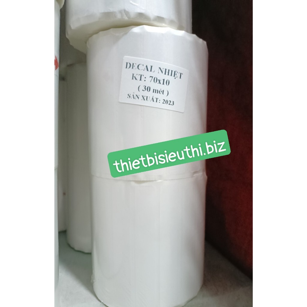 Giấy in tem nhiệt 50*10mm cuộn 30m dùng cho máy Xprinter XP 350B