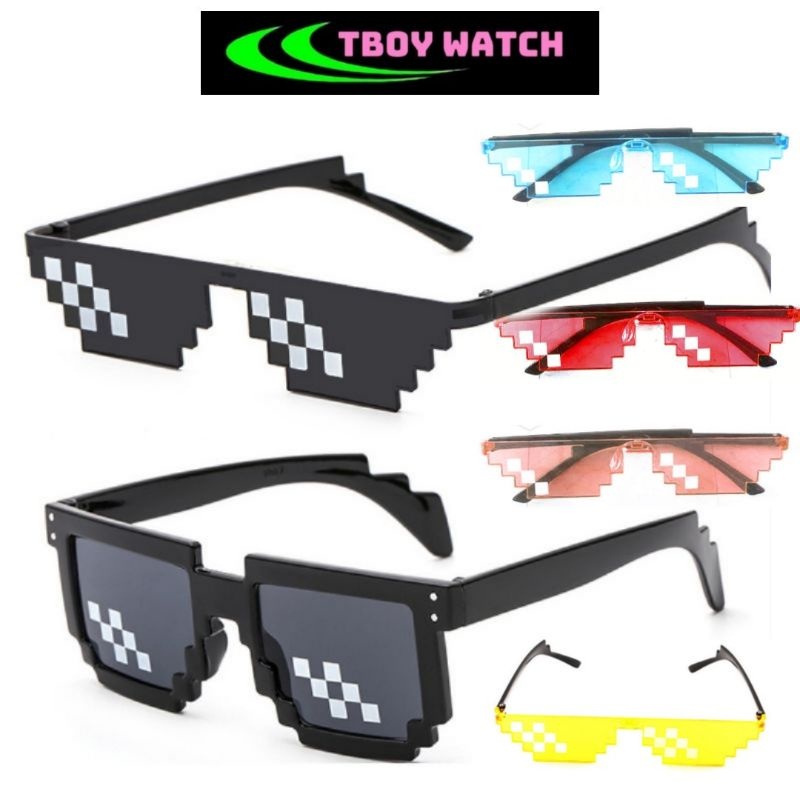 Kính đen ngầu nam nữ thug life 6 chấm - Kính mắt MINECRAFT siêu rẻ cho học sinh