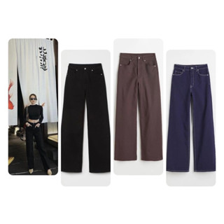  Auth  Quần Ống Đứng  Nữ Jeans Dài Nữ Hiệu HM Ống Đứng Ống Xuông Chính Hãng Mầu Đen Xanh Đen Mầu Nâu Bill Hãng 