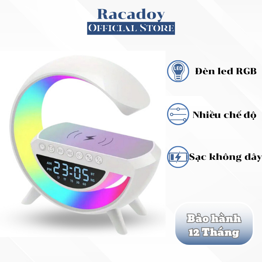 Loa Bluetooth Chữ G Led RGB, Sạc Nhanh Không Dây, Đèn Nháy Theo Nhạc, Âm Thanh Sống Động -Racadoy Store Official LOA G