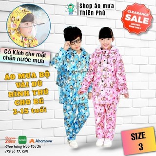 ÁO MƯA BỘ CHO BÉ 5-10 TUỔI - SIZE 5